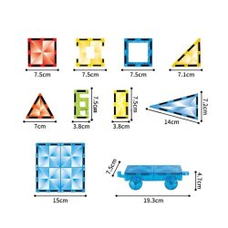 Klocki magnetyczne Kaleidoscope 120 el zestaw konstrukcyjny edukacyjny dla dzieci 3+