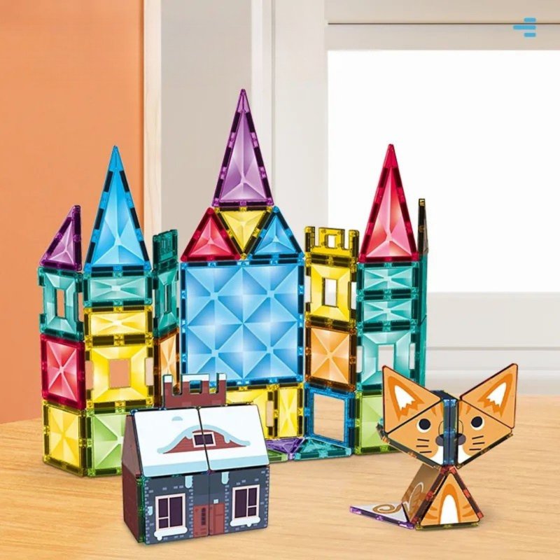 Klocki magnetyczne Kaleidoscope 120 el zestaw konstrukcyjny edukacyjny dla dzieci 3+