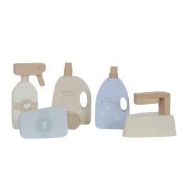 Drewniana pralka dla dzieci zabawka do domu zestaw do zabawy w role 3+