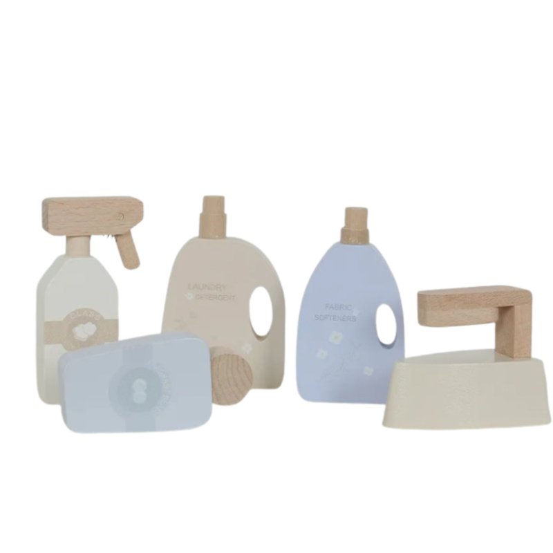 Drewniana pralka dla dzieci zabawka do domu zestaw do zabawy w role 3+