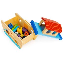 Drewniana Arka Noego sorter kształtów zwierzęta zabawka edukacyjna 2+