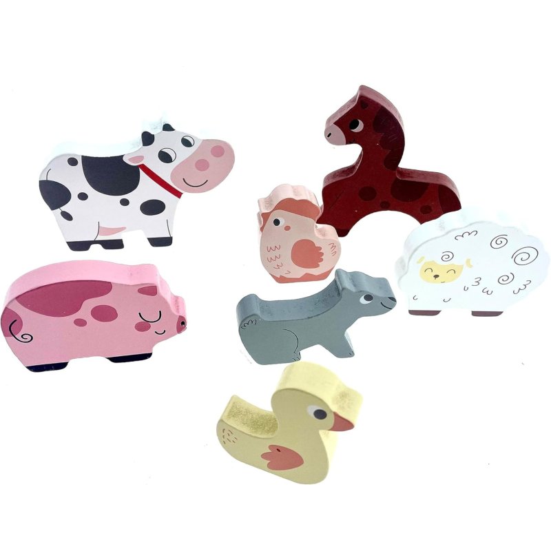 Drewniane puzzle z zagrodą zwierząt chunky dla 3 latka - dla dzieci 24M+ - Buba toys