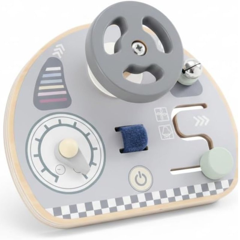 Drewniana tablica sensoryczna kierownica zabawka edukacyjna dla dzieci 2+