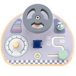 Drewniana tablica sensoryczna kierownica zabawka edukacyjna dla dzieci 2+