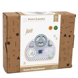 Drewniana tablica sensoryczna kierownica zabawka edukacyjna dla dzieci 2+