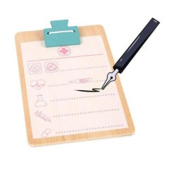 Drewniany zestaw lekarski pastelowy zabawa w szpital dla dzieci 3+