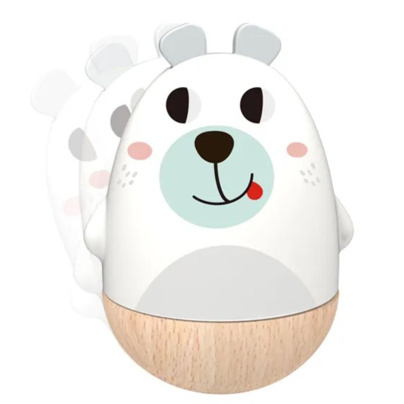 Drewniana grzechotka miś na biegunach zabawka sensoryczna dla dzieci 12+