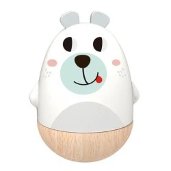 Drewniana grzechotka miś na biegunach zabawka sensoryczna dla dzieci 12+