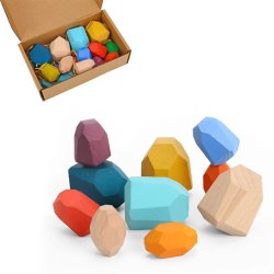 Drewniane kamienie równoważące Montessori klocki do balansowania dla dzieci 3+