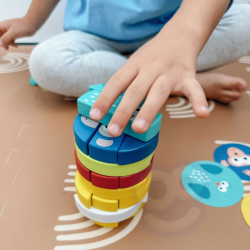 Drewniana zabawka edukacyjna klocki zwierzęta gra zręcznościowa 3+