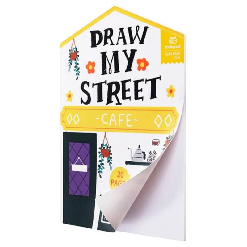Kolorowanka kreatywna Draw My Street książka artystyczna ulica dla dzieci 4+
