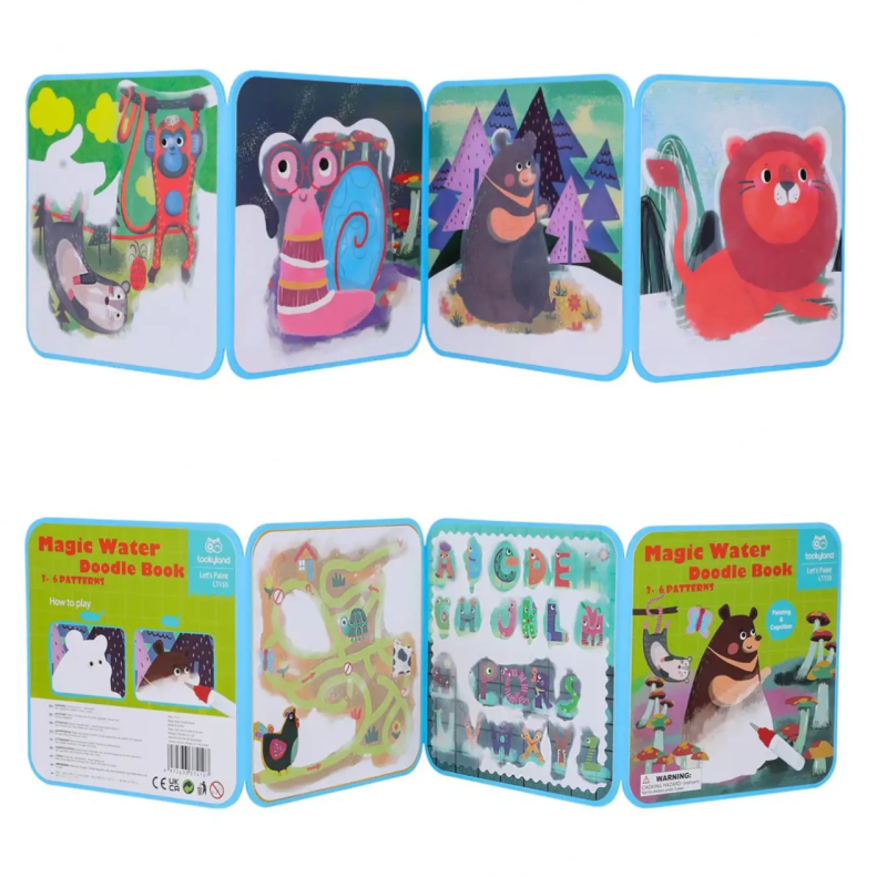 Magiczna kreatywna kolorowanka wodna dla dzieci bez bałaganu 3+ Montessori