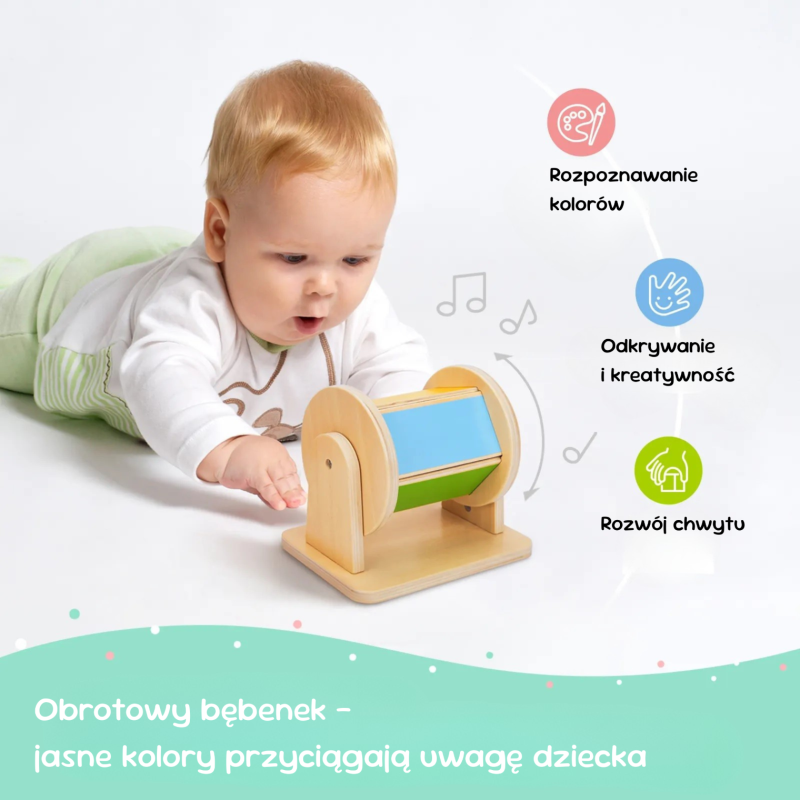 Edukacyjny zestaw Montessori 6w1 – drewniane zabawki dla dzieci 0-6m