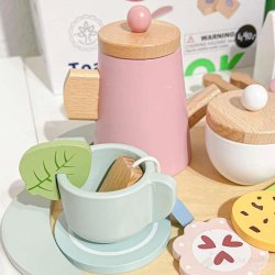 Drewniany zestaw do herbaty filiżanki zabawka edukacyjna przyjęcie 3+