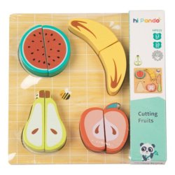 Drewniany zestaw do krojenia jedzenia dla dzieci – owoce i warzywa 12M+