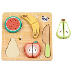 Drewniany zestaw do krojenia jedzenia dla dzieci – owoce i warzywa 12M+