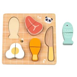 Drewniany zestaw do krojenia jedzenia mięso ryba dla dzieci 12M+