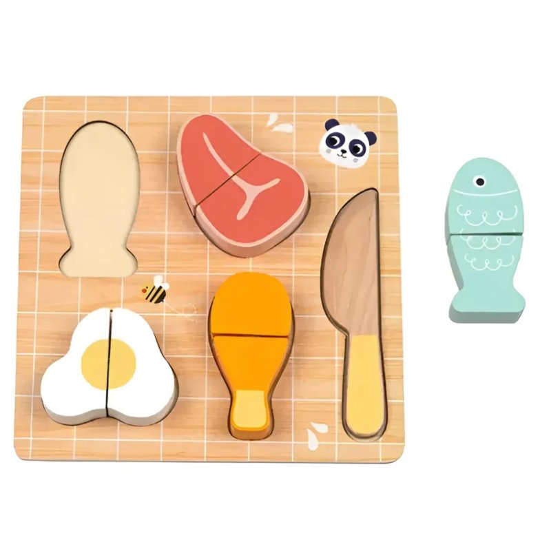 Drewniany zestaw do krojenia jedzenia mięso ryba dla dzieci 12M+