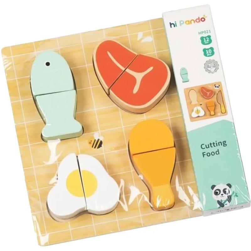 Drewniany zestaw do krojenia jedzenia mięso ryba dla dzieci 12M+