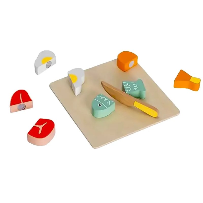 Drewniany zestaw do krojenia jedzenia mięso ryba dla dzieci 12M+