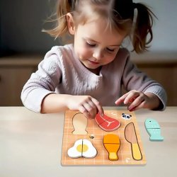 Drewniany zestaw do krojenia jedzenia mięso ryba dla dzieci 12M+