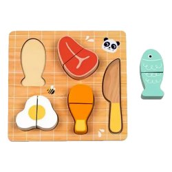 Drewniany zestaw do krojenia jedzenia mięso ryba dla dzieci 12M+