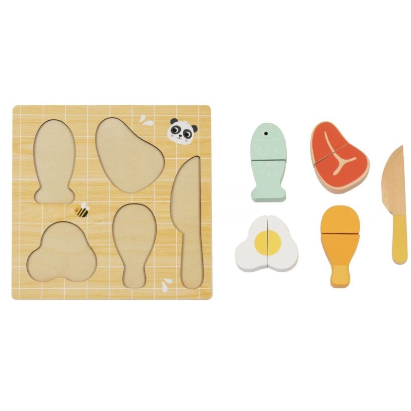 Drewniany zestaw do krojenia jedzenia mięso ryba dla dzieci 12M+