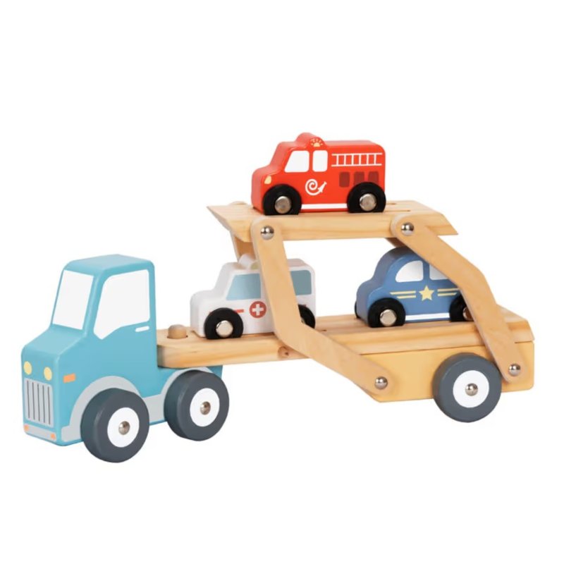 Drewniany zestaw do herbaty dla dzieci taca dzbanek filiżanki ciasteczka 3+