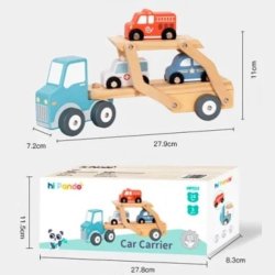 Drewniany zestaw do herbaty dla dzieci taca dzbanek filiżanki ciasteczka 3+