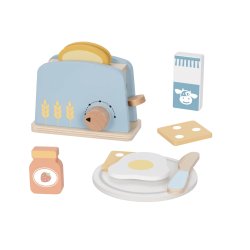 Drewniany toster zabawkowy zestaw śniadaniowy kuchnia dla dzieci 3+