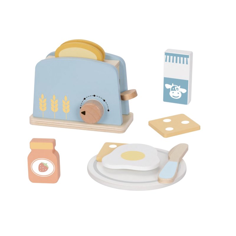 Drewniany toster zabawkowy zestaw śniadaniowy kuchnia dla dzieci 3+