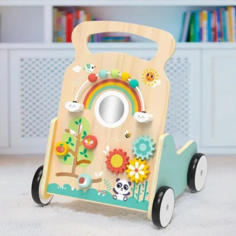 Chodzik drewniany dla dzieci 5w1 pchacz edukacyjny centrum aktywności 12M+
