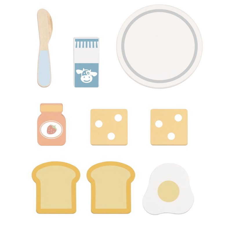 Drewniany toster zabawkowy zestaw śniadaniowy kuchnia dla dzieci 3+