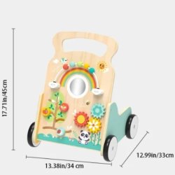 Chodzik drewniany dla dzieci 5w1 pchacz edukacyjny centrum aktywności 12M+