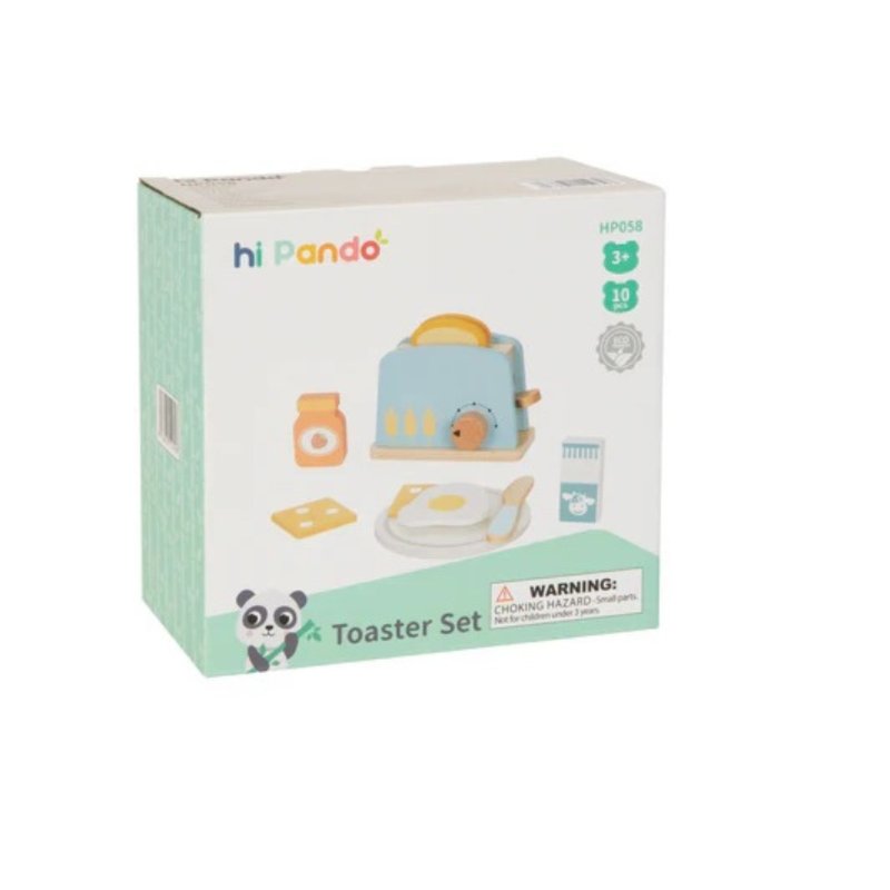 Drewniany toster zabawkowy zestaw śniadaniowy kuchnia dla dzieci 3+