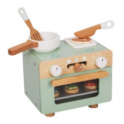 Drewniany mini piekarnik zabawkowy dla dzieci kuchnia edukacyjna 3+