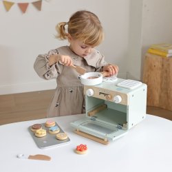 Drewniany mini piekarnik zabawkowy dla dzieci kuchnia edukacyjna 3+
