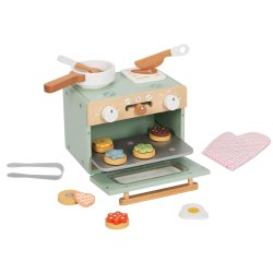 Drewniany mini piekarnik zabawkowy dla dzieci kuchnia edukacyjna 3+