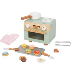 Drewniany mini piekarnik zabawkowy dla dzieci kuchnia edukacyjna 3+