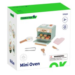 Drewniany mini piekarnik zabawkowy dla dzieci kuchnia edukacyjna 3+