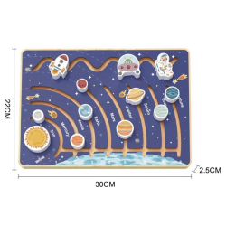 Drewniana układanka Montessori Układ Słoneczny tablica manipulacyjna 3+