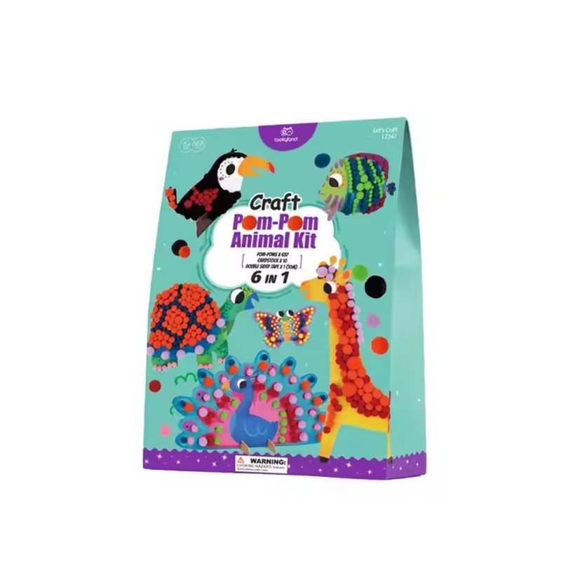Pomponowa kreatywna przyklejanka zwierzęta dla dzieci 3+