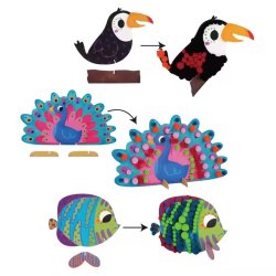 Pomponowa kreatywna przyklejanka zwierzęta dla dzieci 3+