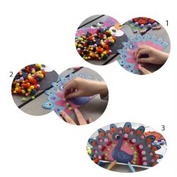 Pomponowa kreatywna przyklejanka zwierzęta dla dzieci 3+