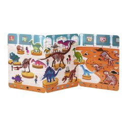 Książeczka naklejki silikonowe muzeum dinozaurów do wielokrotnej zabawy