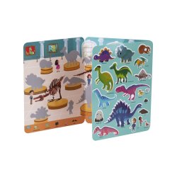 Książeczka naklejki silikonowe muzeum dinozaurów do wielokrotnej zabawy