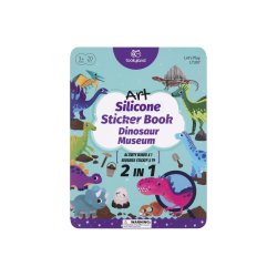 Książeczka naklejki silikonowe muzeum dinozaurów do wielokrotnej zabawy