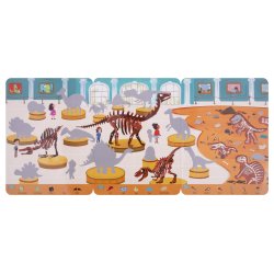 Książeczka naklejki silikonowe muzeum dinozaurów do wielokrotnej zabawy