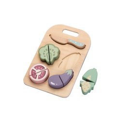 Drewniane warzywa do krojenia dla dzieci deska nóż zabawa w kuchnię 2+