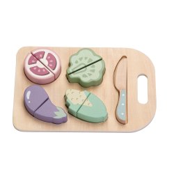 Drewniane warzywa do krojenia dla dzieci deska nóż zabawa w kuchnię 2+